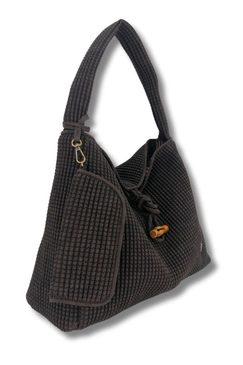 BOLSO HOBO ENGOMADO COLOR MARRÓN